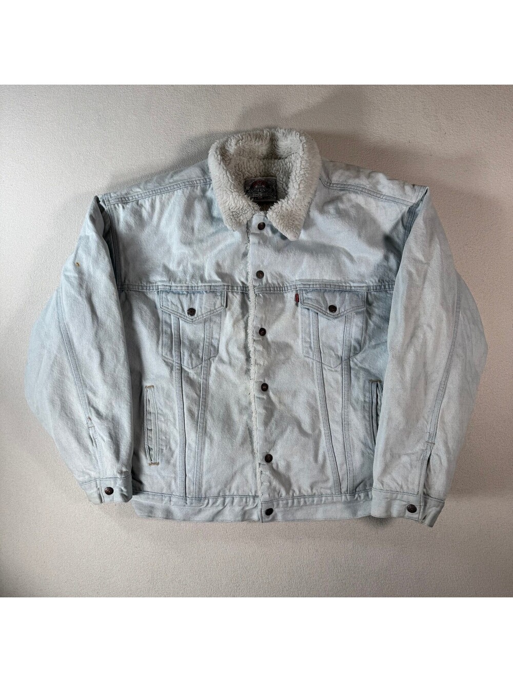 Vintage 80s Levi's Vintage Sherpa Lined Denim Jacket USA XL